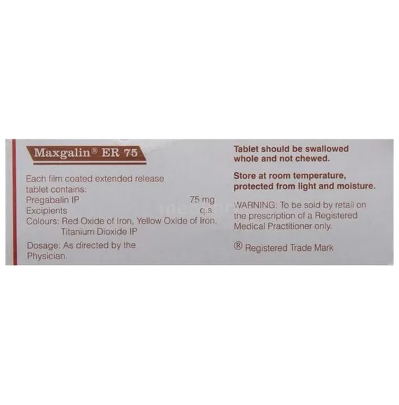 maxgalin er 75mg tablet 10's